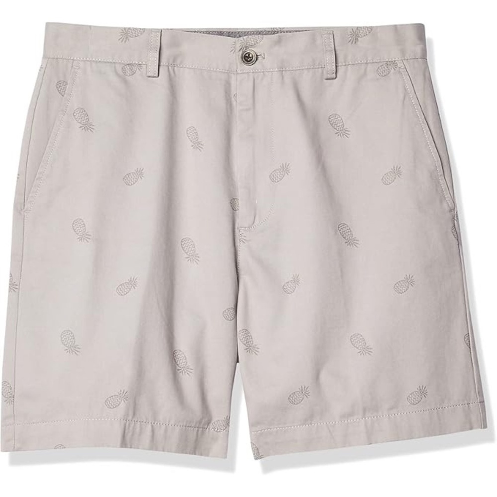 Men's Classic-Fit 7" Pineapple Print Khaki Chino Shorts - Brand New - Size 36